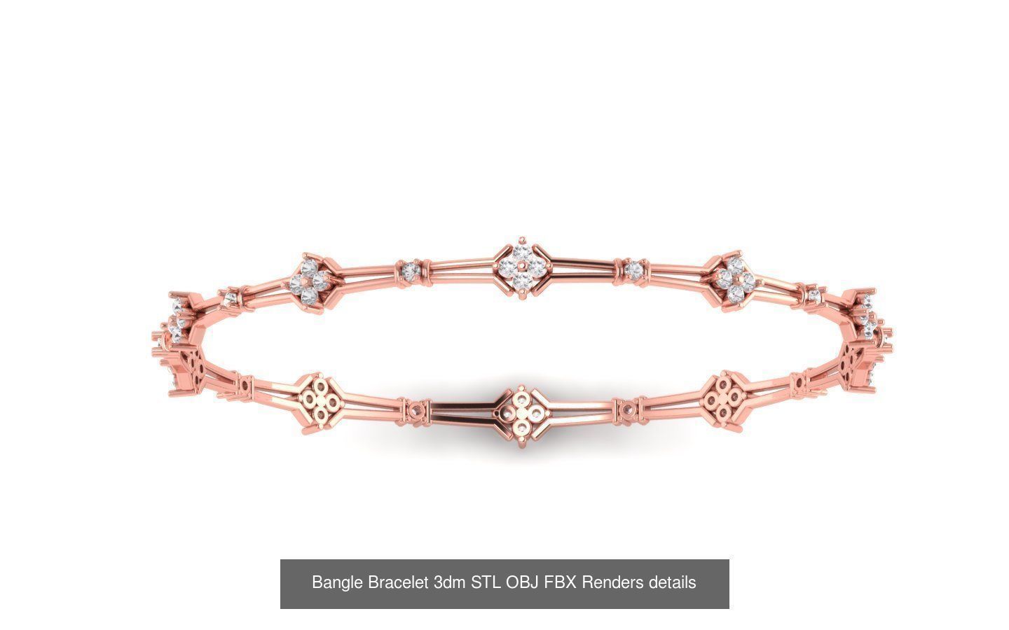 67 Women Bracelet Bangle 3dm STL OBJ FBX Details Collection _26