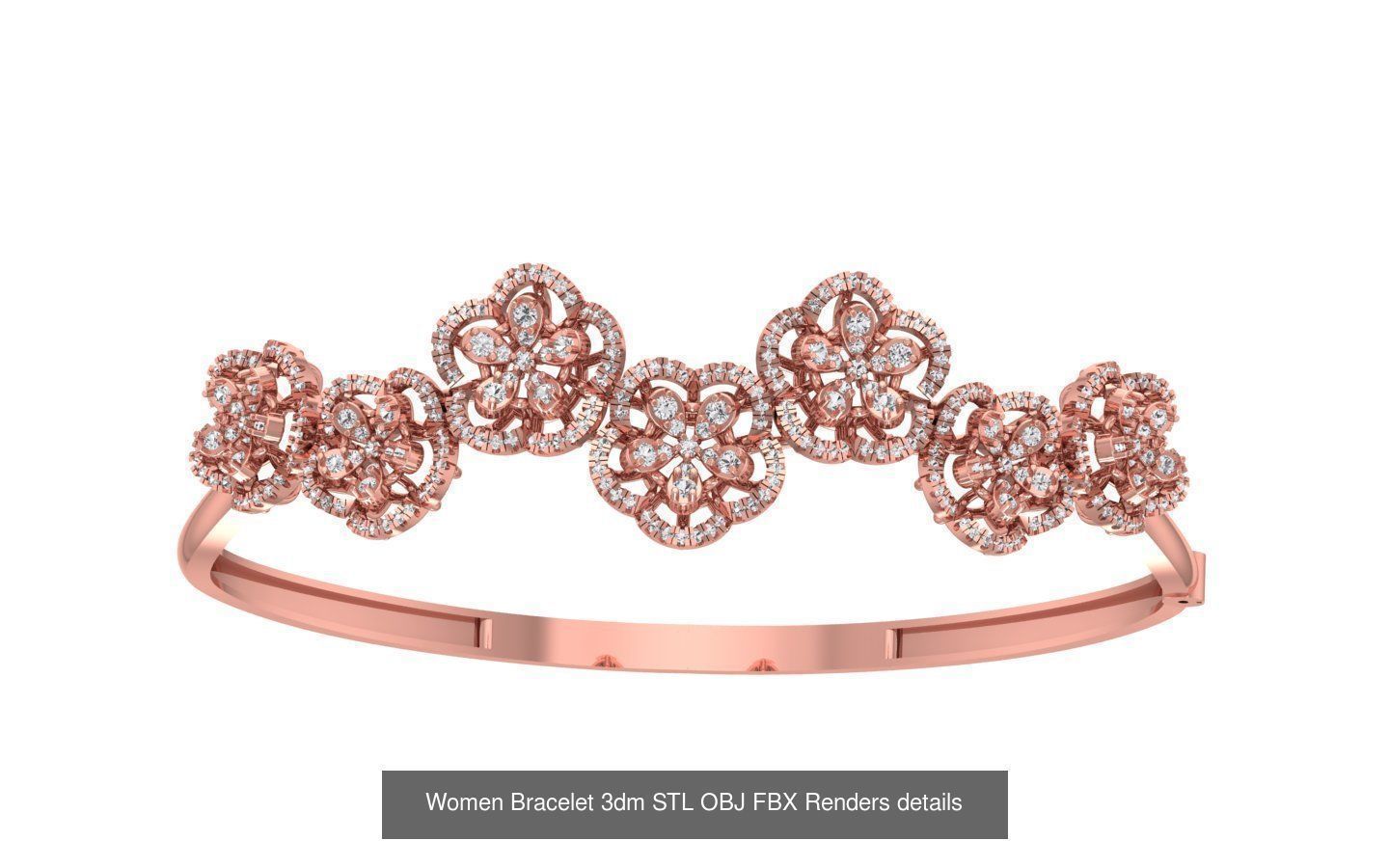 67 Women Bracelet Bangle 3dm STL OBJ FBX Details Collection _70