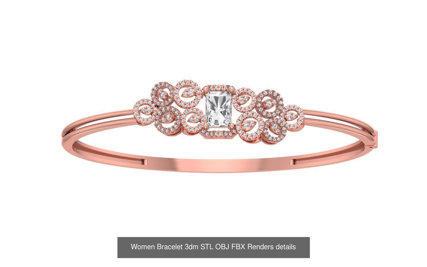 67 Women Bracelet Bangle 3dm STL OBJ FBX Details Collection _69