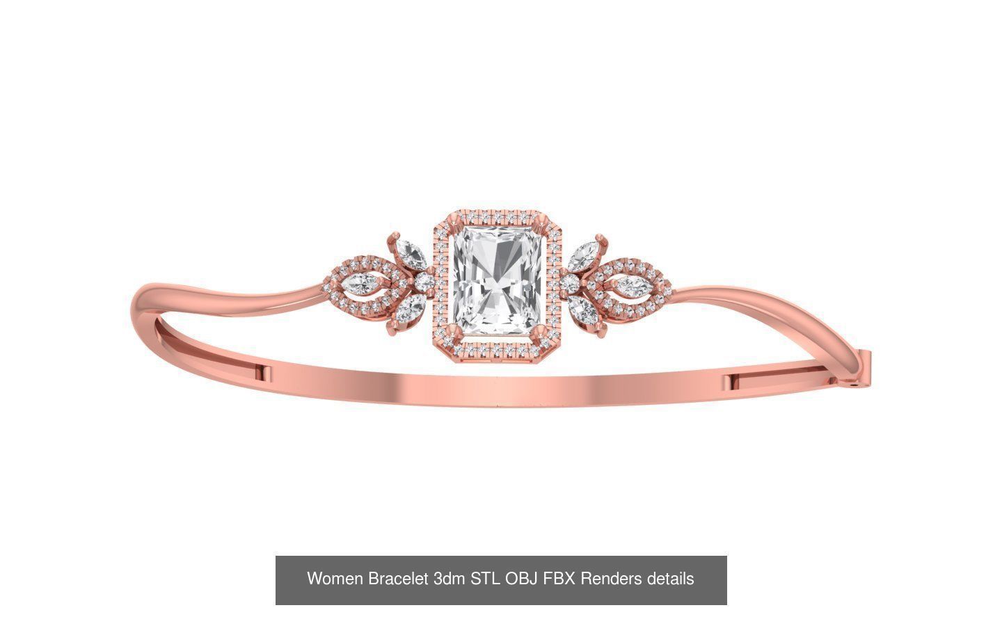 67 Women Bracelet Bangle 3dm STL OBJ FBX Details Collection _49