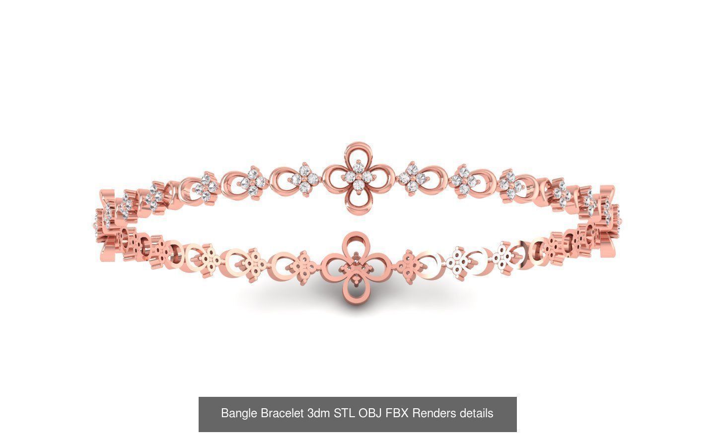 67 Women Bracelet Bangle 3dm STL OBJ FBX Details Collection _40