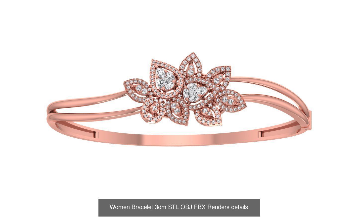 67 Women Bracelet Bangle 3dm STL OBJ FBX Details Collection _66