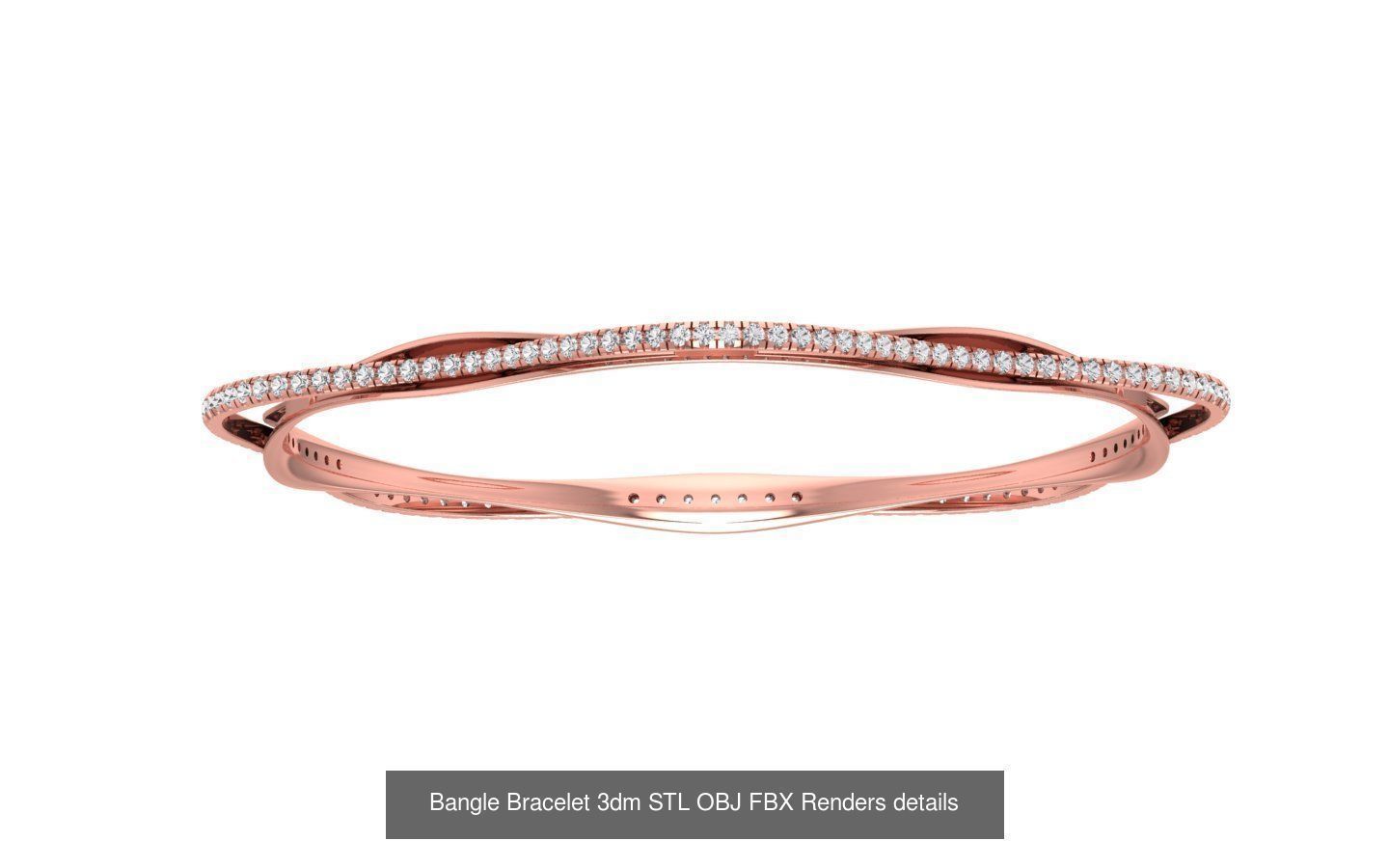 67 Women Bracelet Bangle 3dm STL OBJ FBX Details Collection _15