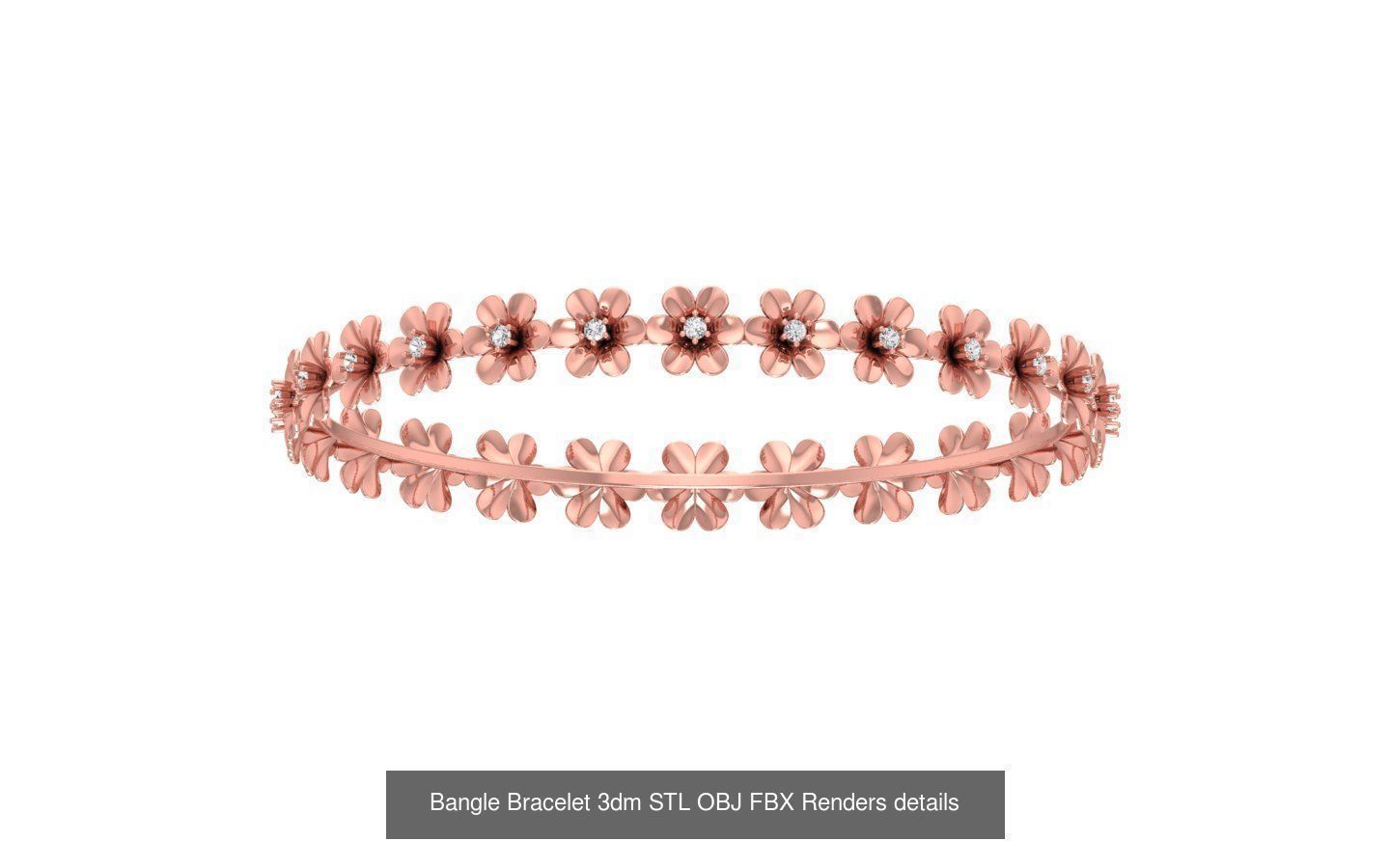 67 Women Bracelet Bangle 3dm STL OBJ FBX Details Collection _22