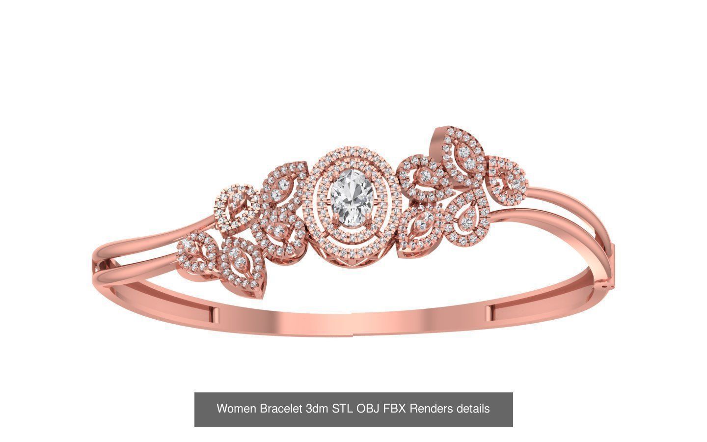 67 Women Bracelet Bangle 3dm STL OBJ FBX Details Collection _68