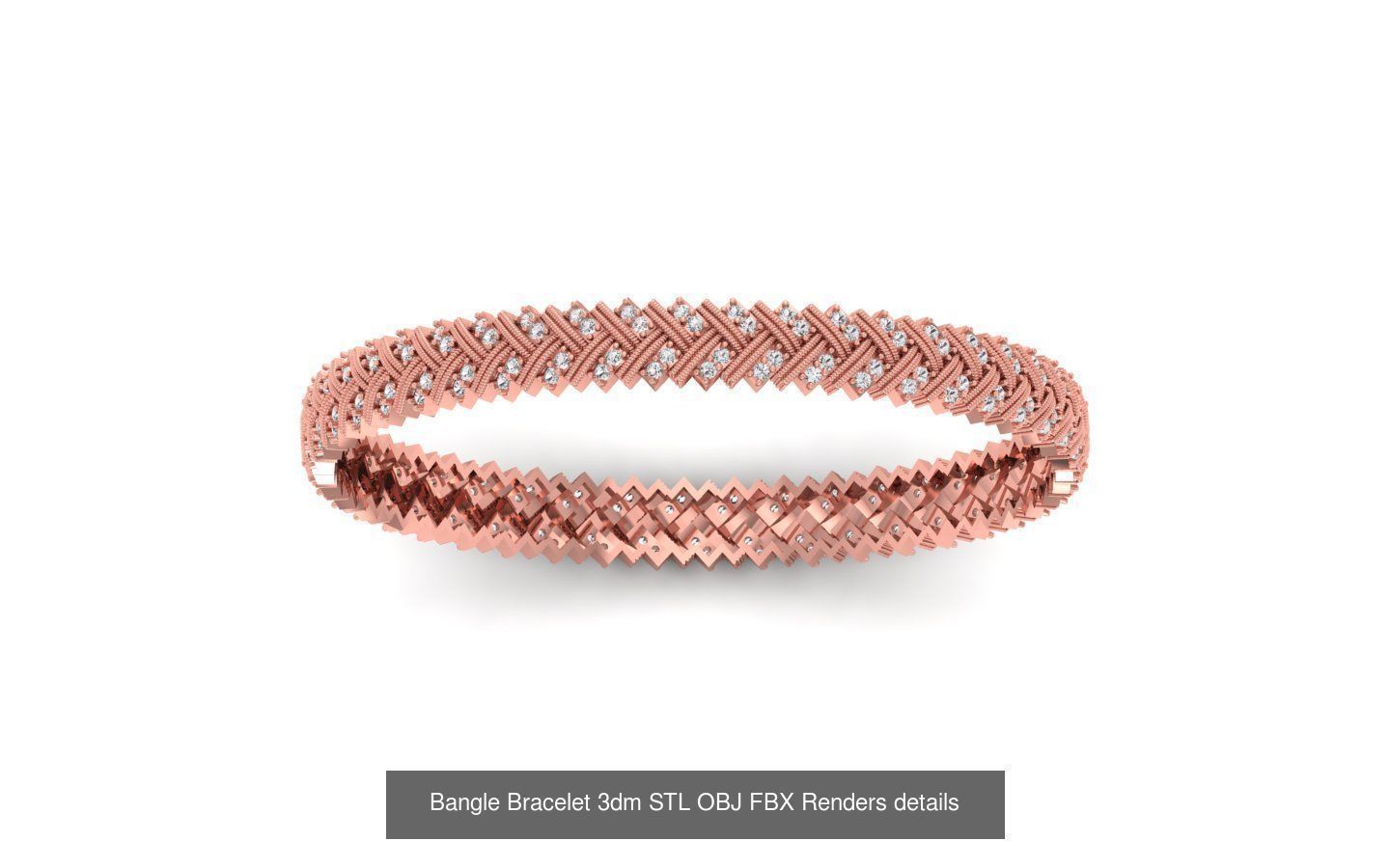 67 Women Bracelet Bangle 3dm STL OBJ FBX Details Collection _43