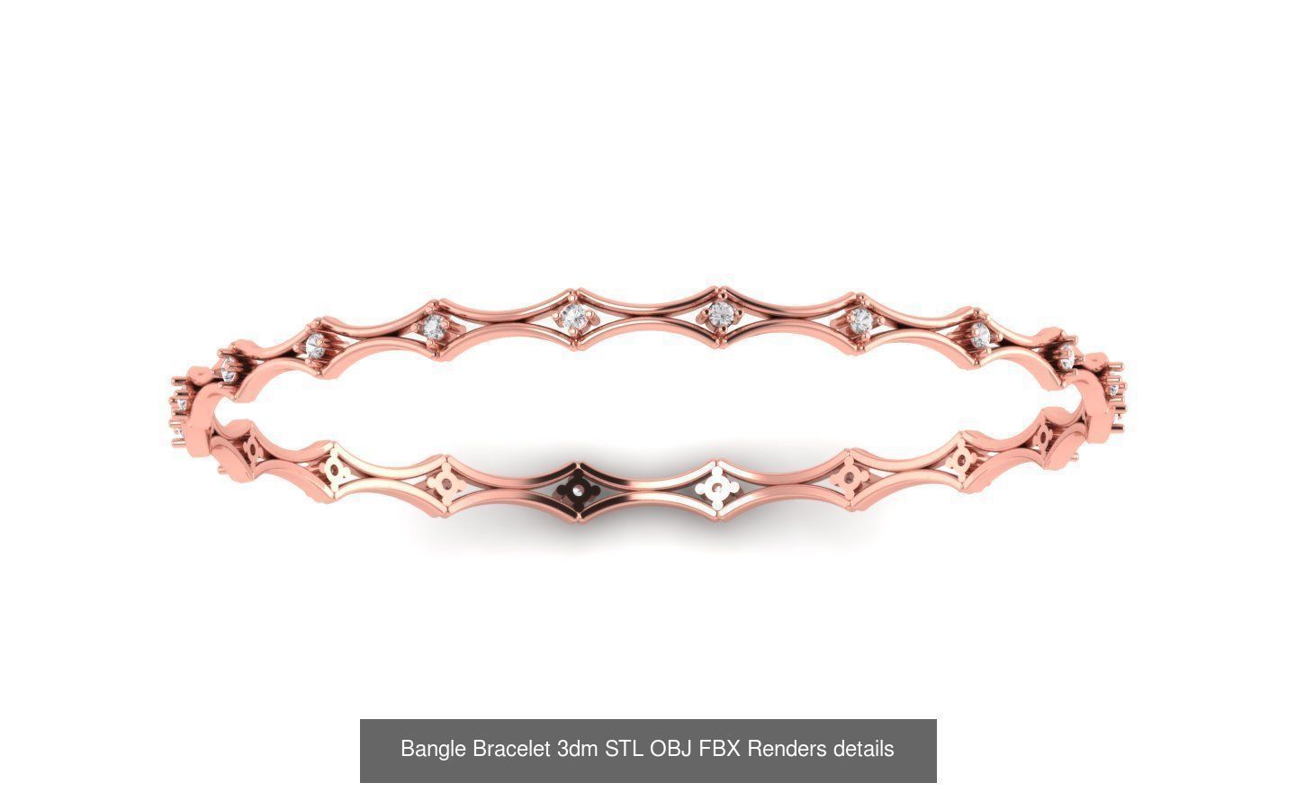 67 Women Bracelet Bangle 3dm STL OBJ FBX Details Collection _20