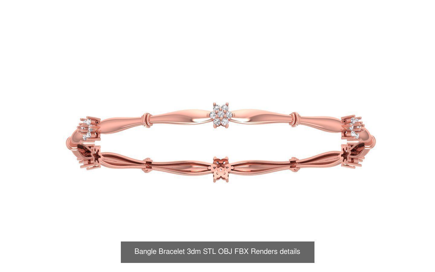 67 Women Bracelet Bangle 3dm STL OBJ FBX Details Collection _18