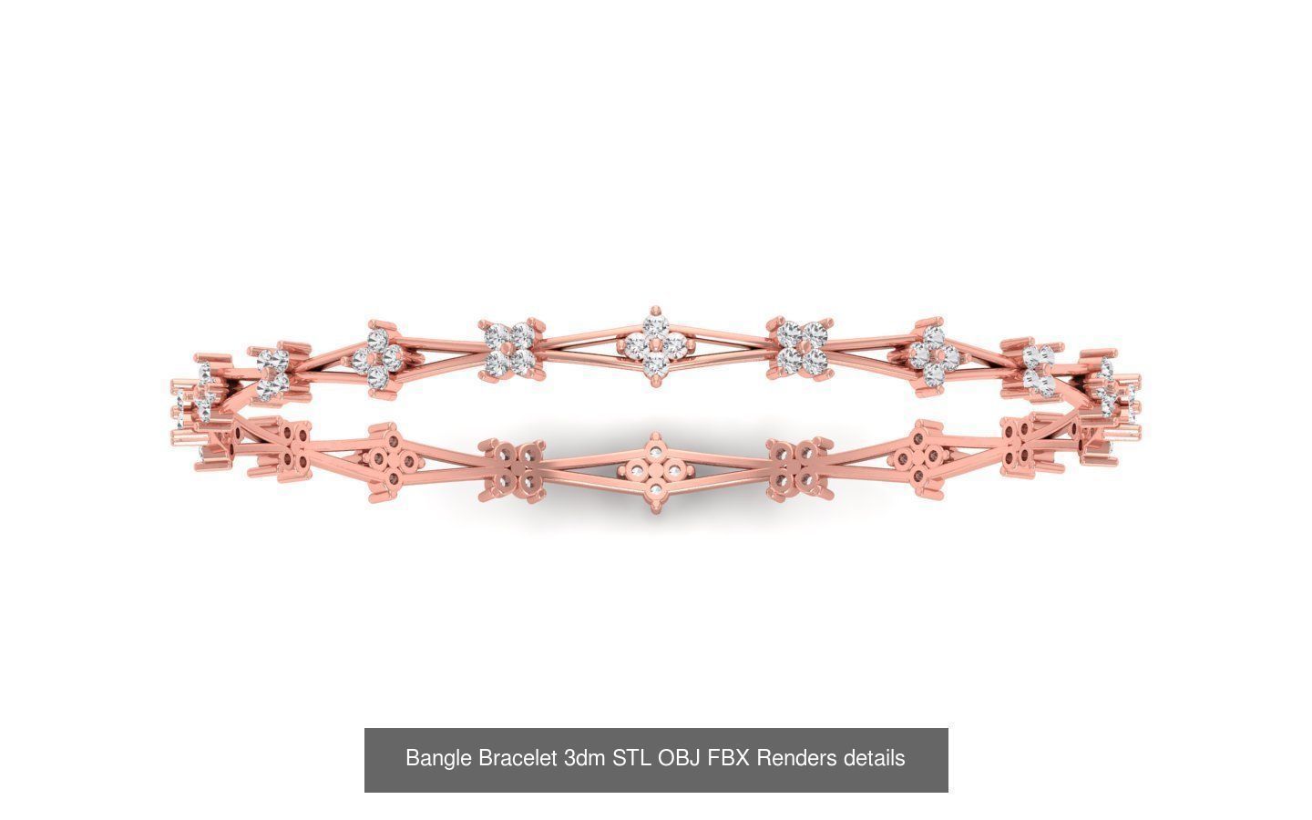 67 Women Bracelet Bangle 3dm STL OBJ FBX Details Collection _17