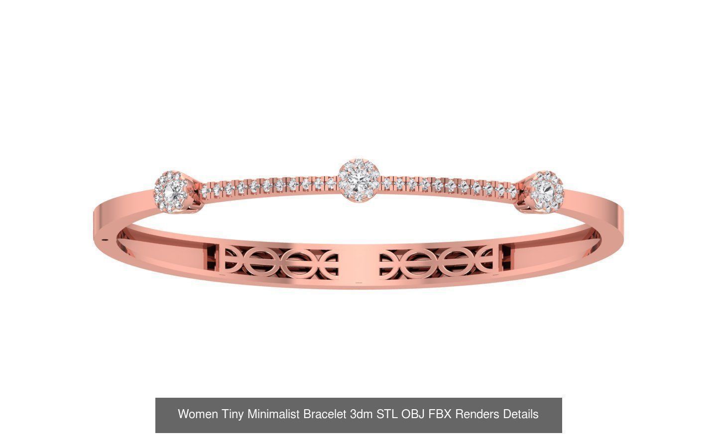 67 Women Bracelet Bangle 3dm STL OBJ FBX Details Collection _78