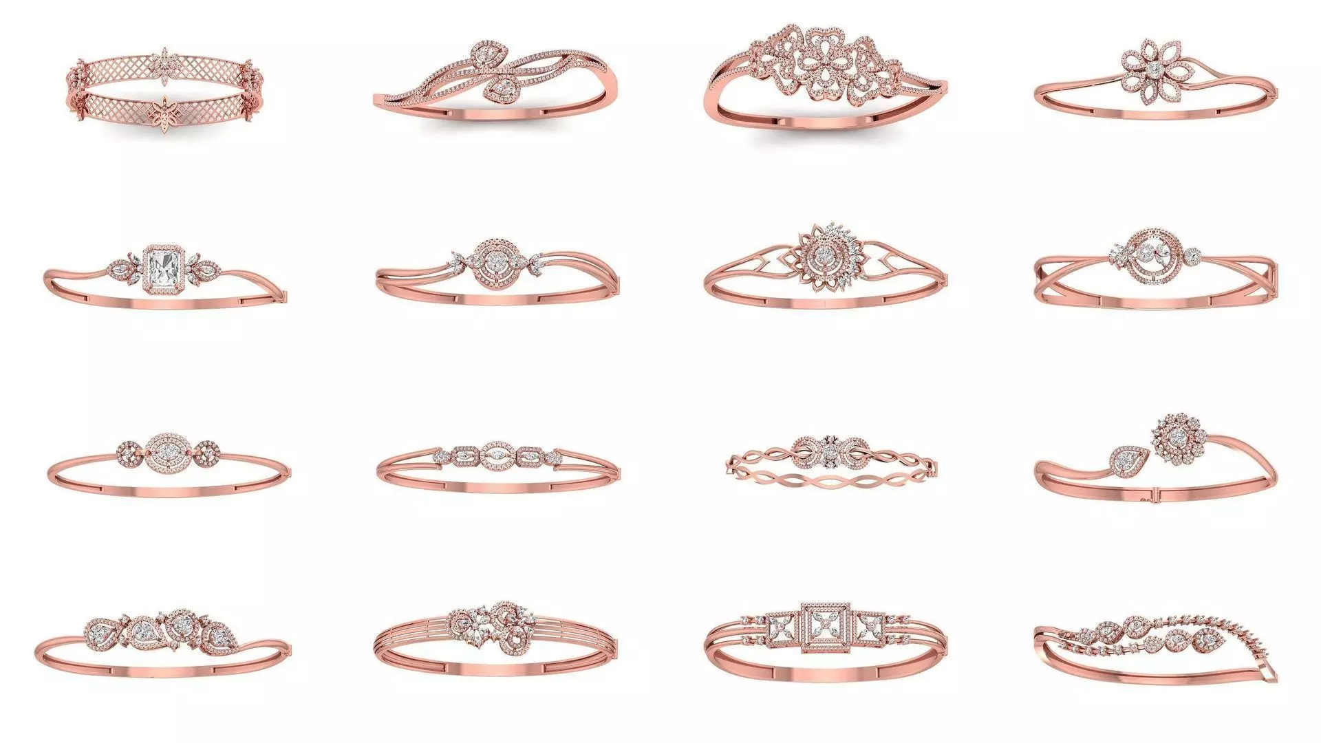 67 Women Bracelet Bangle 3dm STL OBJ FBX Details Collection _0