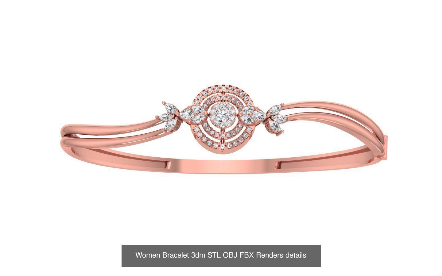67 Women Bracelet Bangle 3dm STL OBJ FBX Details Collection _50