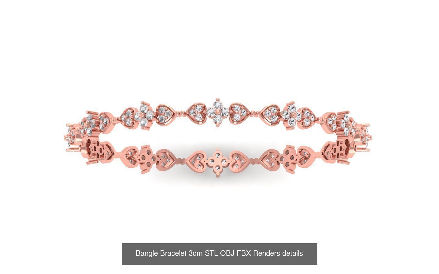 67 Women Bracelet Bangle 3dm STL OBJ FBX Details Collection _33