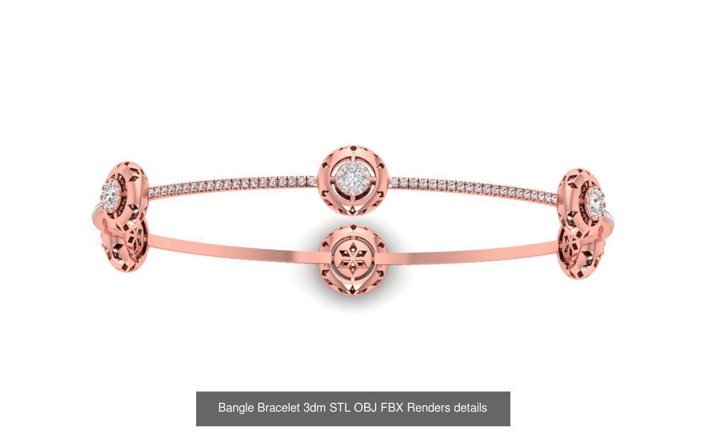 67 Women Bracelet Bangle 3dm STL OBJ FBX Details Collection _37