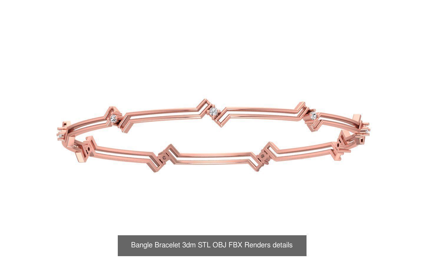 67 Women Bracelet Bangle 3dm STL OBJ FBX Details Collection _21