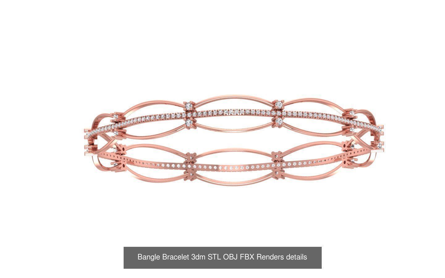 67 Women Bracelet Bangle 3dm STL OBJ FBX Details Collection _30