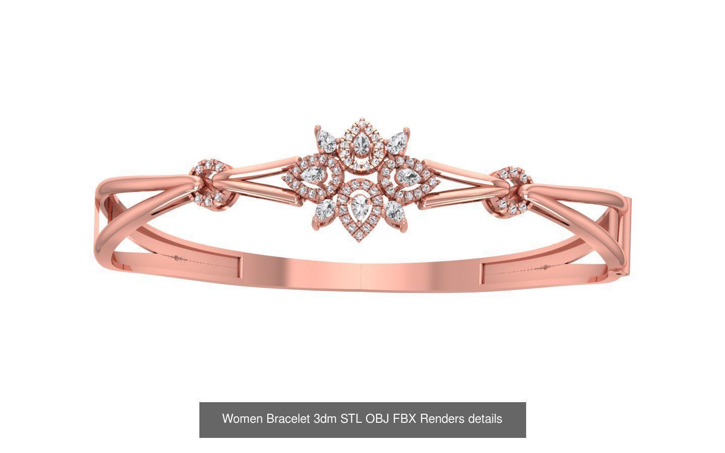 67 Women Bracelet Bangle 3dm STL OBJ FBX Details Collection _63