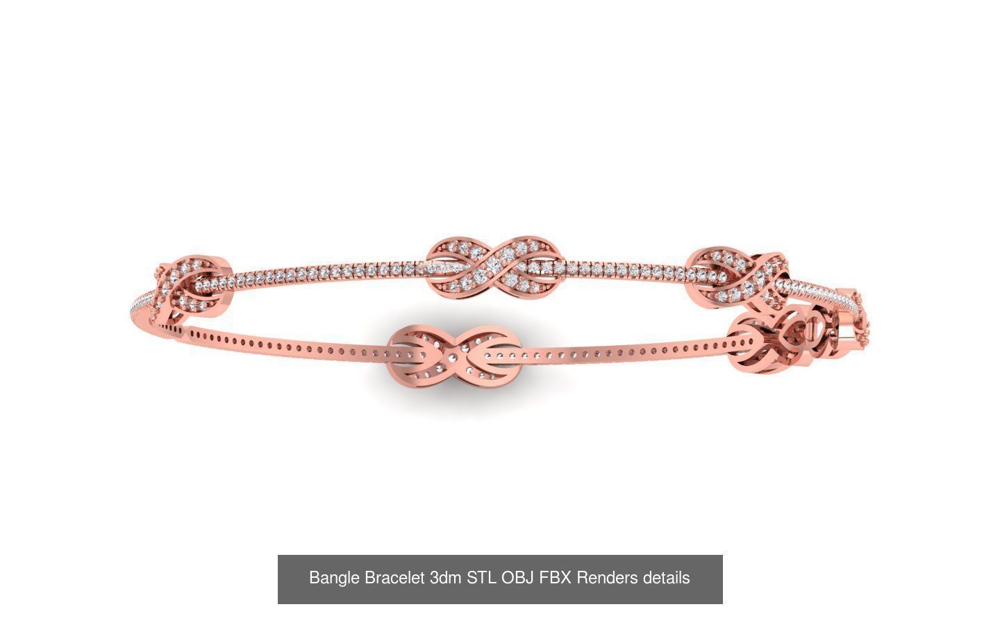 67 Women Bracelet Bangle 3dm STL OBJ FBX Details Collection _39