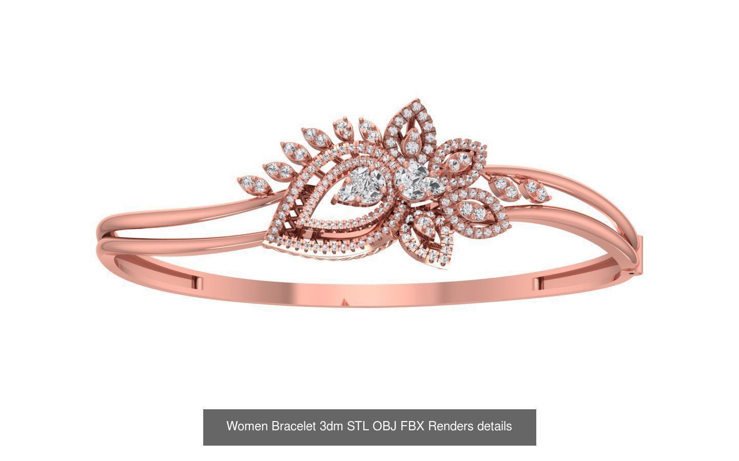 67 Women Bracelet Bangle 3dm STL OBJ FBX Details Collection _71