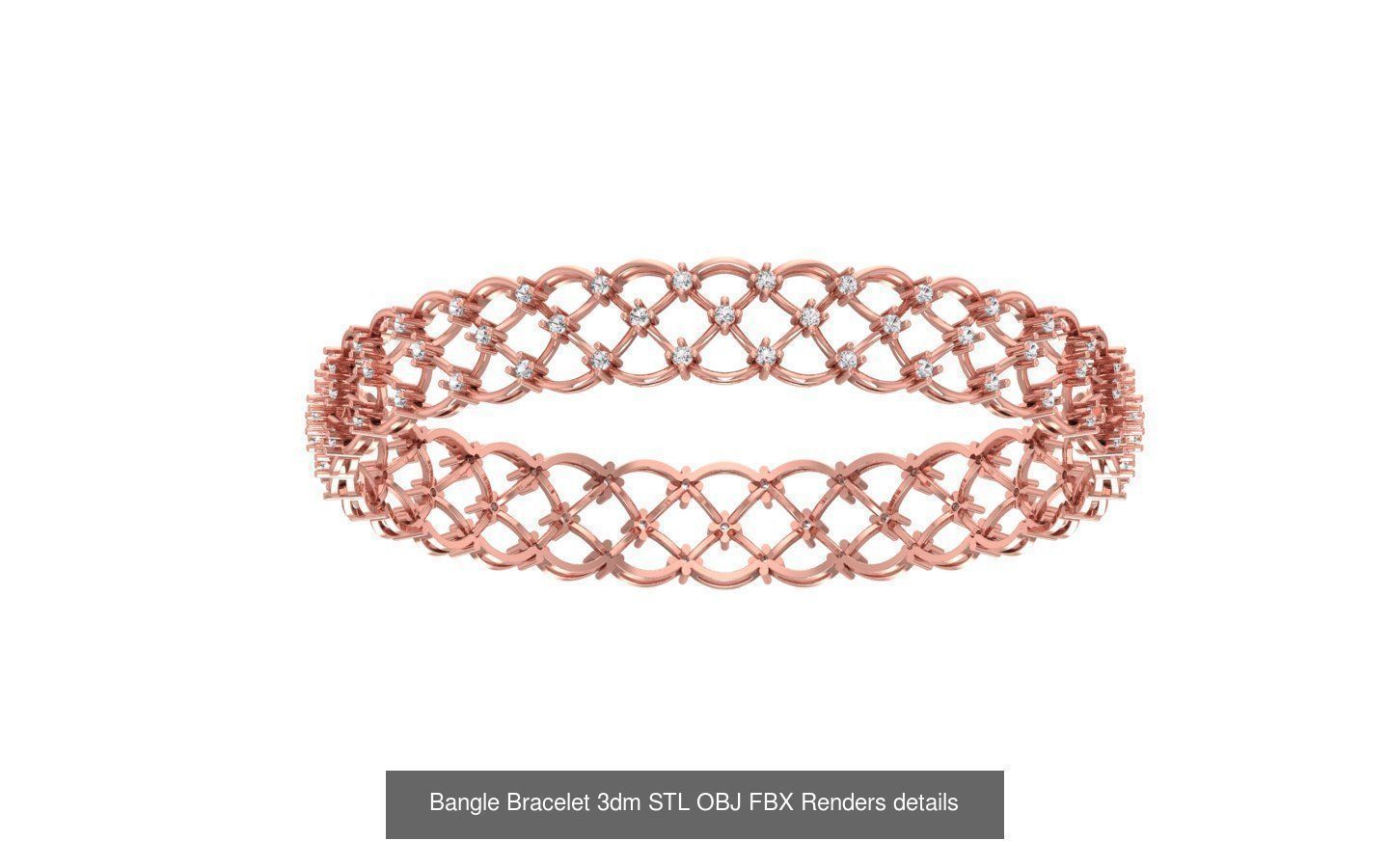 67 Women Bracelet Bangle 3dm STL OBJ FBX Details Collection _31