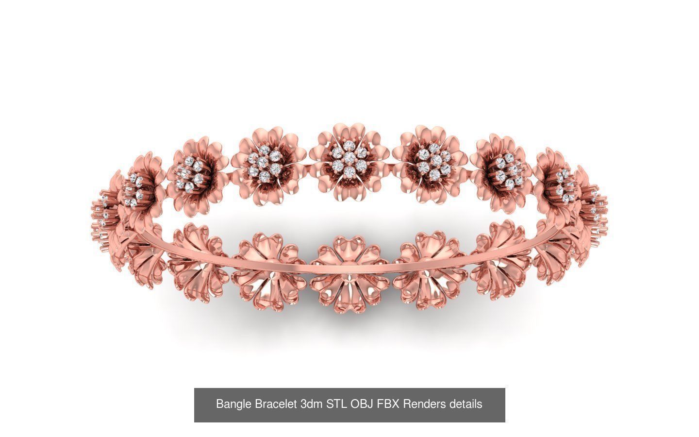 67 Women Bracelet Bangle 3dm STL OBJ FBX Details Collection _13