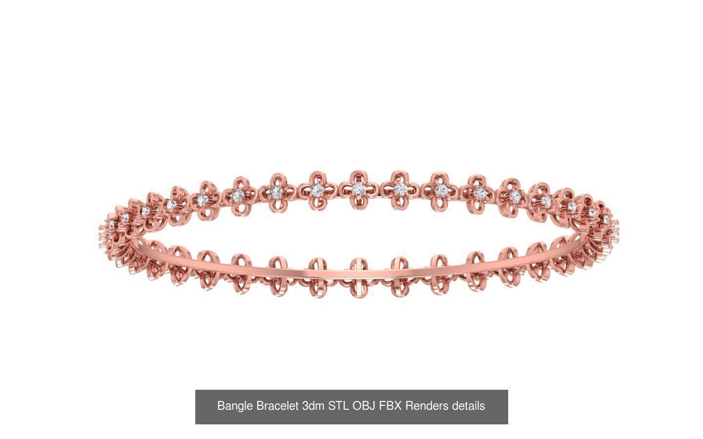 67 Women Bracelet Bangle 3dm STL OBJ FBX Details Collection _23
