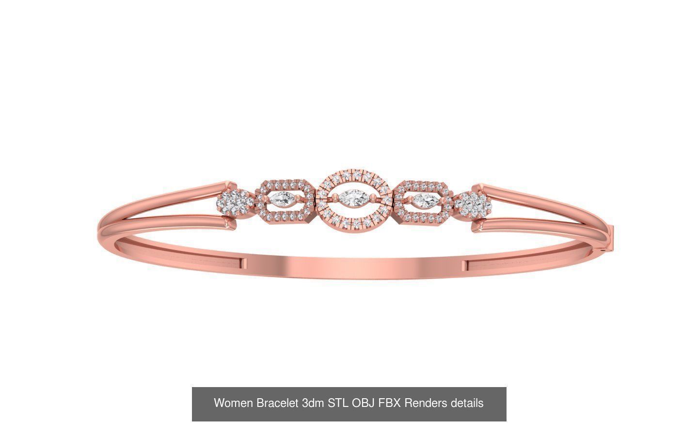 67 Women Bracelet Bangle 3dm STL OBJ FBX Details Collection _54