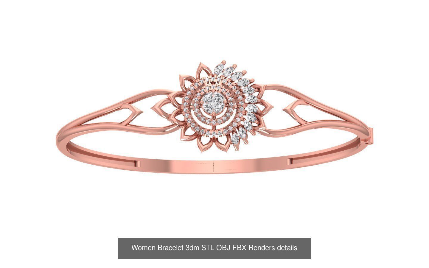 67 Women Bracelet Bangle 3dm STL OBJ FBX Details Collection _51