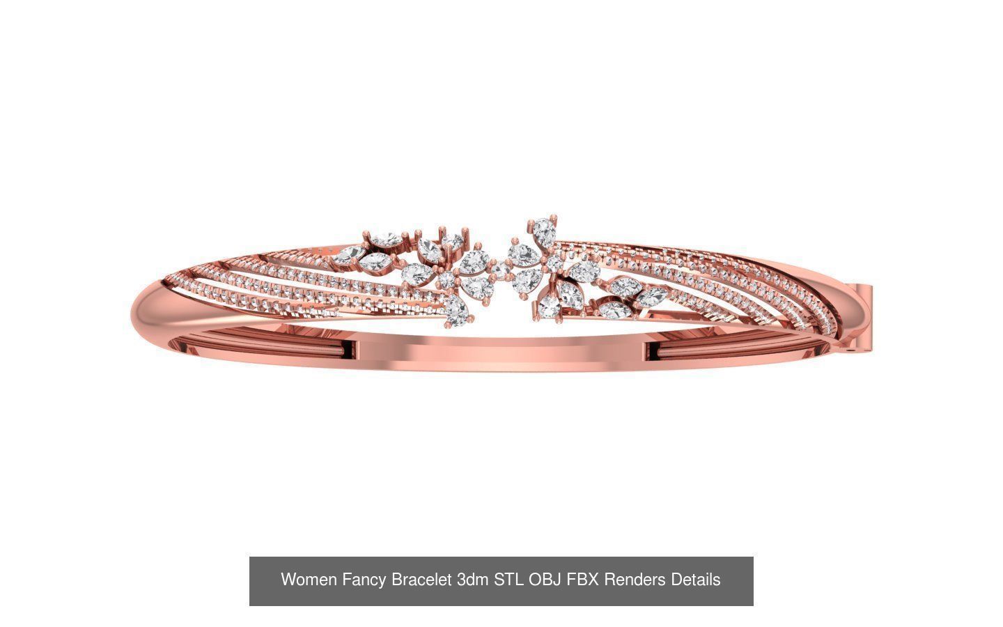 67 Women Bracelet Bangle 3dm STL OBJ FBX Details Collection _76