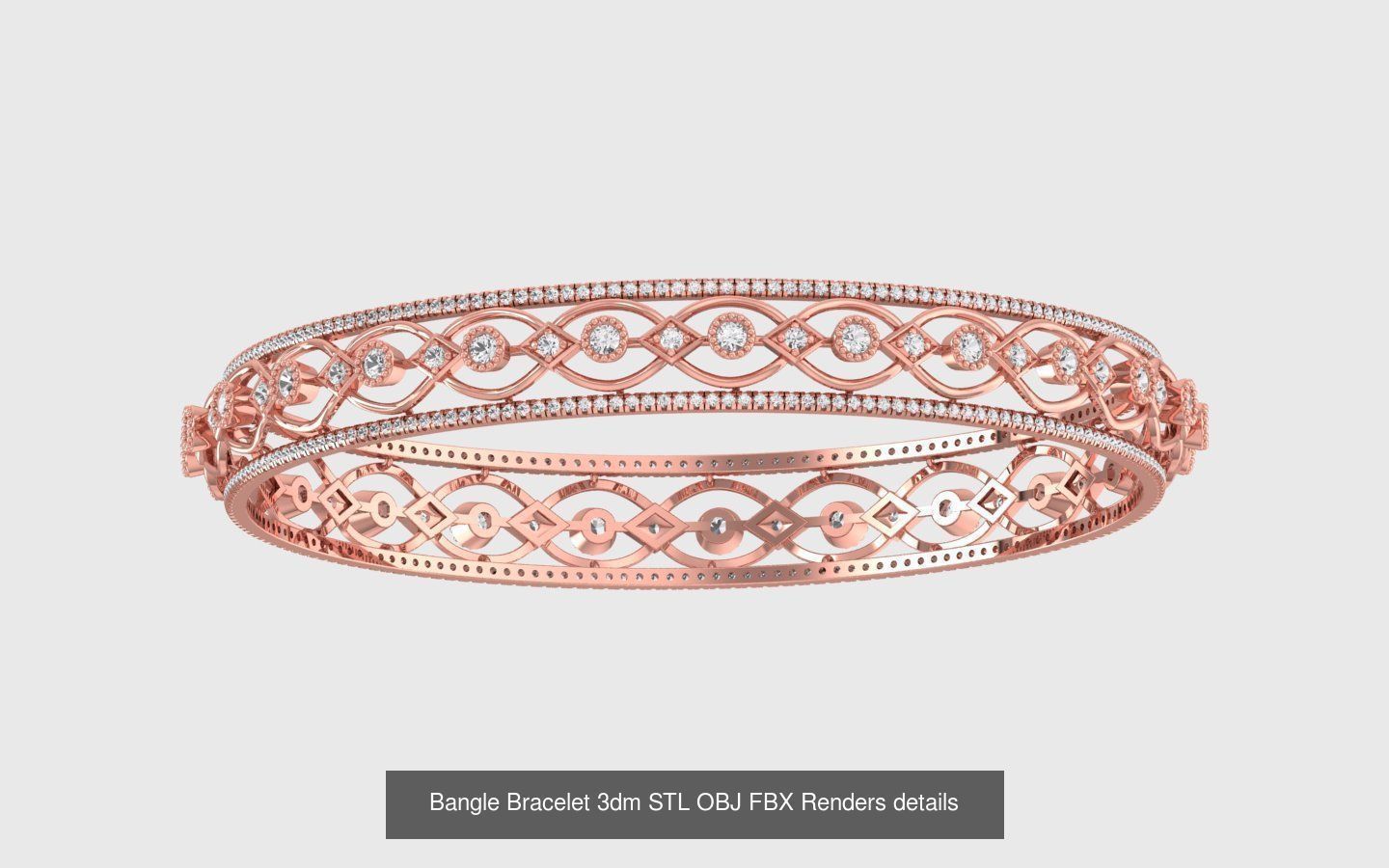 67 Women Bracelet Bangle 3dm STL OBJ FBX Details Collection _42