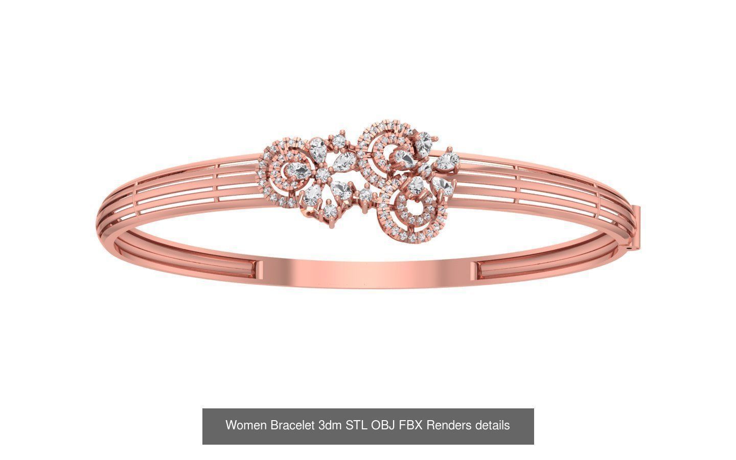 67 Women Bracelet Bangle 3dm STL OBJ FBX Details Collection _58