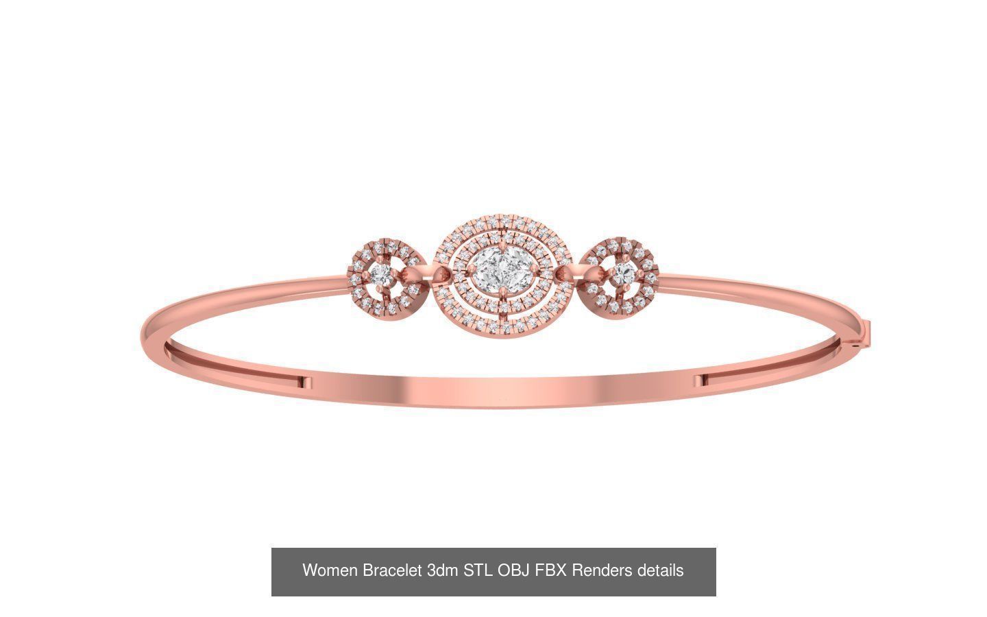 67 Women Bracelet Bangle 3dm STL OBJ FBX Details Collection _53