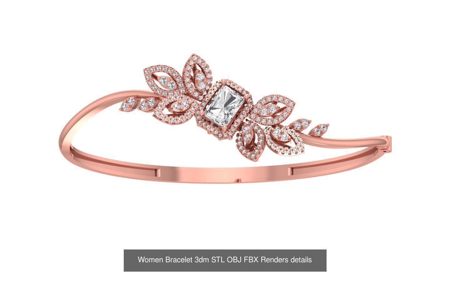 67 Women Bracelet Bangle 3dm STL OBJ FBX Details Collection _67