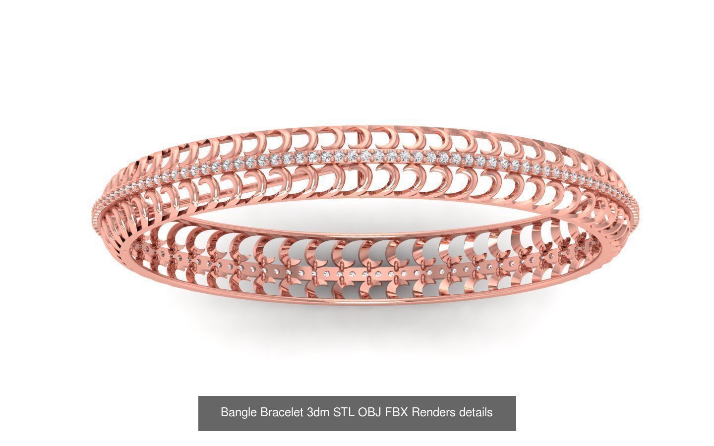 67 Women Bracelet Bangle 3dm STL OBJ FBX Details Collection _25