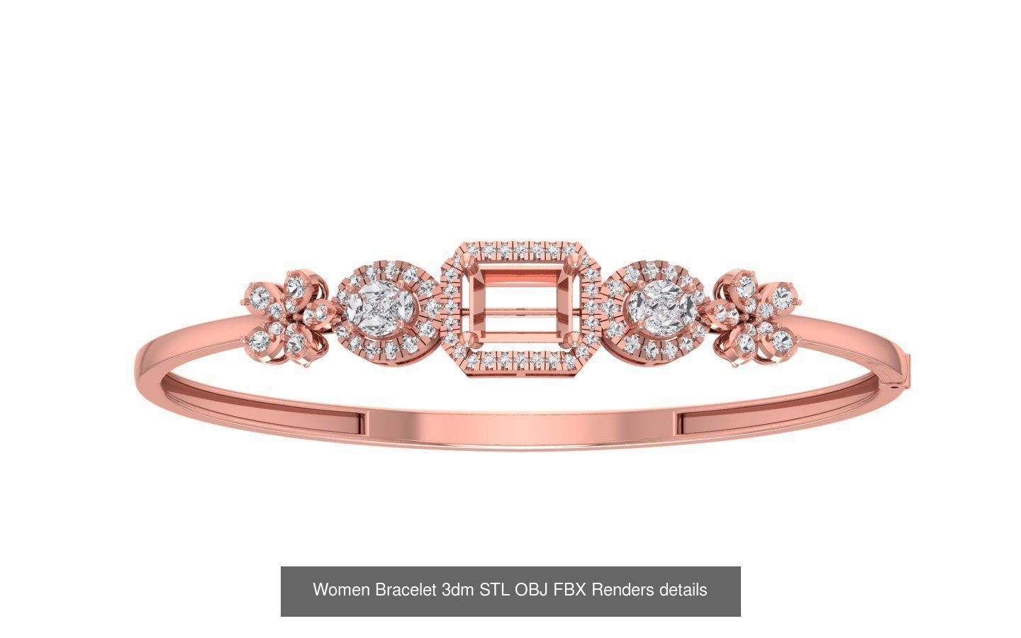 67 Women Bracelet Bangle 3dm STL OBJ FBX Details Collection _72