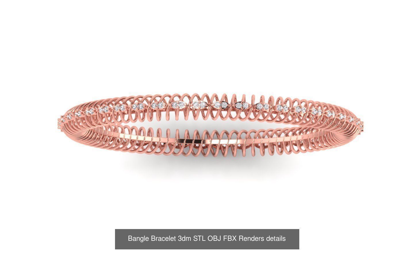 67 Women Bracelet Bangle 3dm STL OBJ FBX Details Collection _14