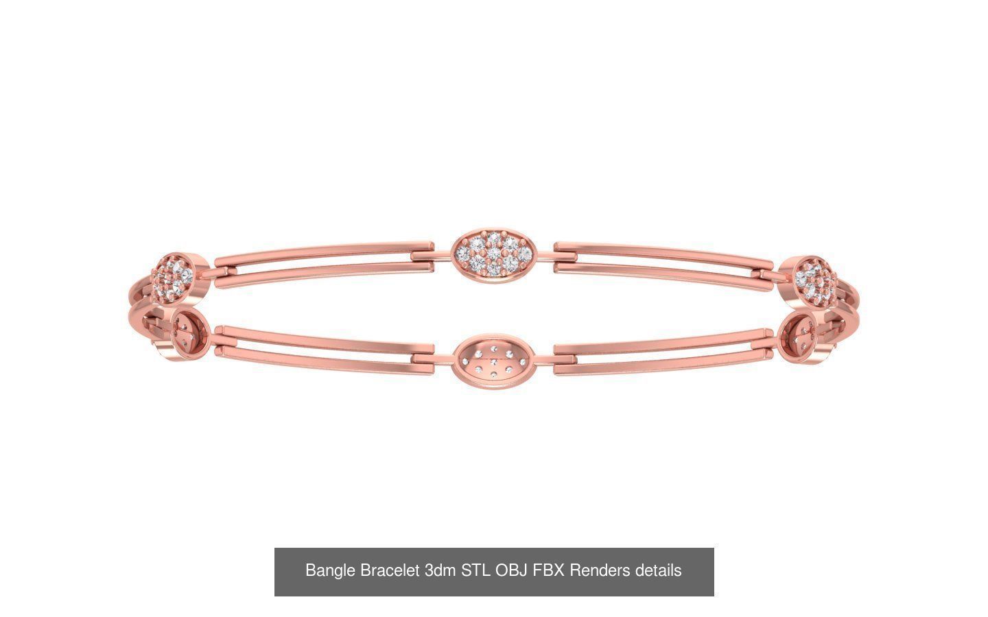 67 Women Bracelet Bangle 3dm STL OBJ FBX Details Collection _24