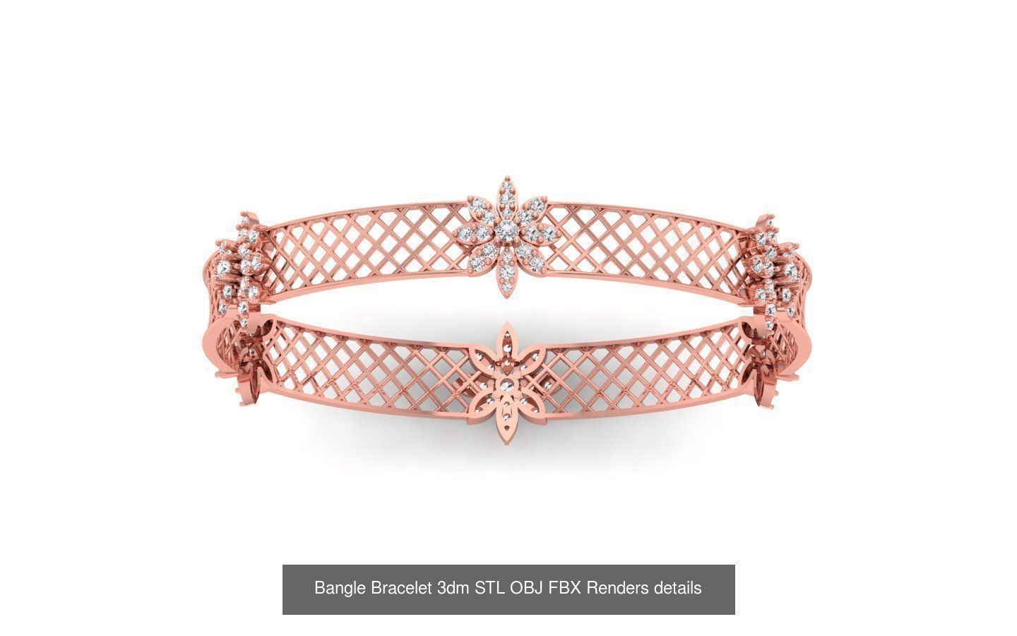 67 Women Bracelet Bangle 3dm STL OBJ FBX Details Collection _45