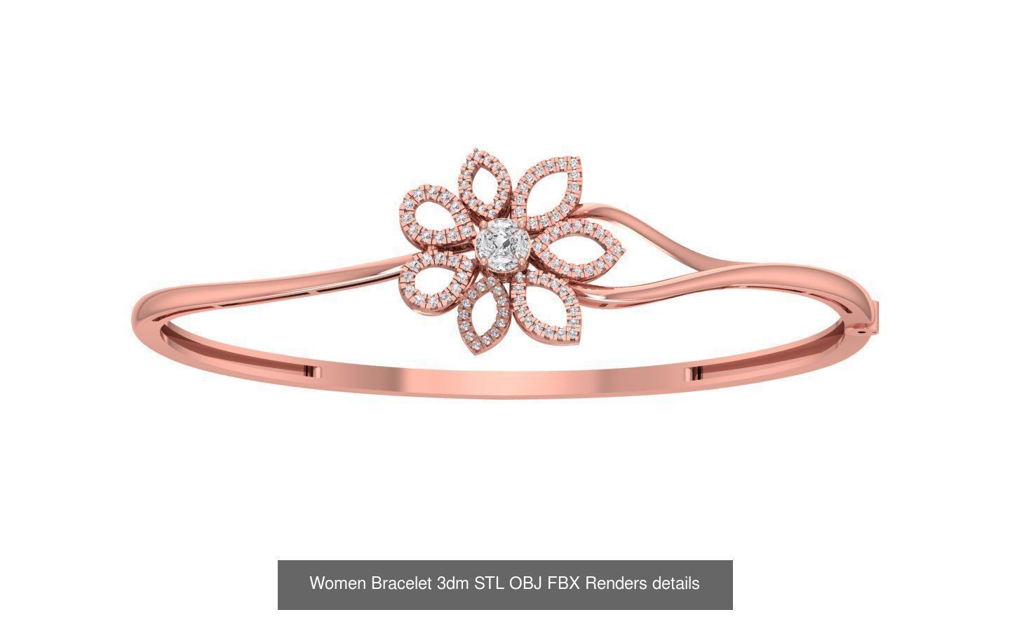 67 Women Bracelet Bangle 3dm STL OBJ FBX Details Collection _48