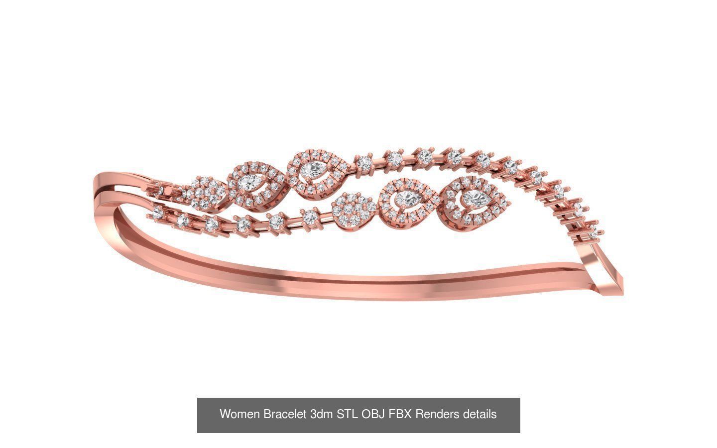 67 Women Bracelet Bangle 3dm STL OBJ FBX Details Collection _60
