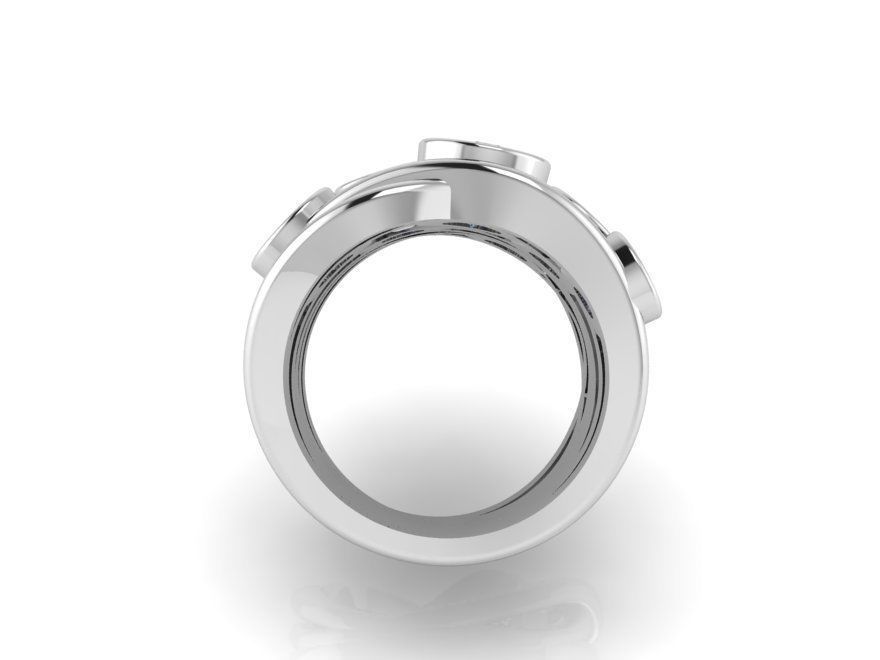 Helix pear stone ring 2255 3D print model  3D print model_2