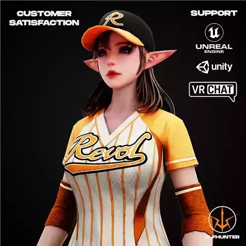 EXCLUSIVE ELF HUNTER EDITION RIGGED CHARACTER ELF BASEBALL Low-poly 3D model