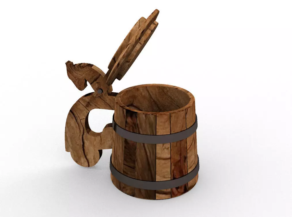 Wooden Wine Mug 3D model
