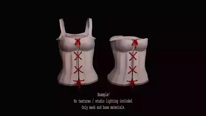 Base mesh Corset with or without straps CC BY 3D model