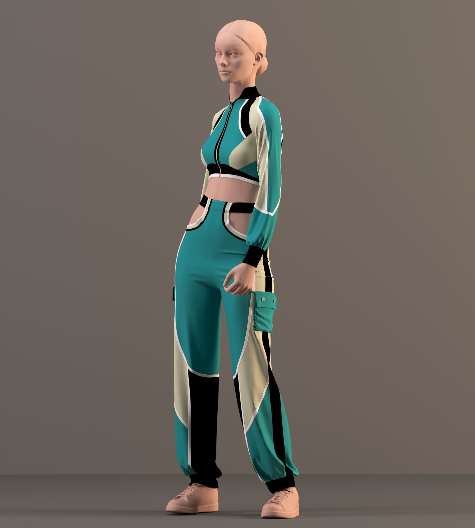 women sportswear- sport clothing 3D model_10