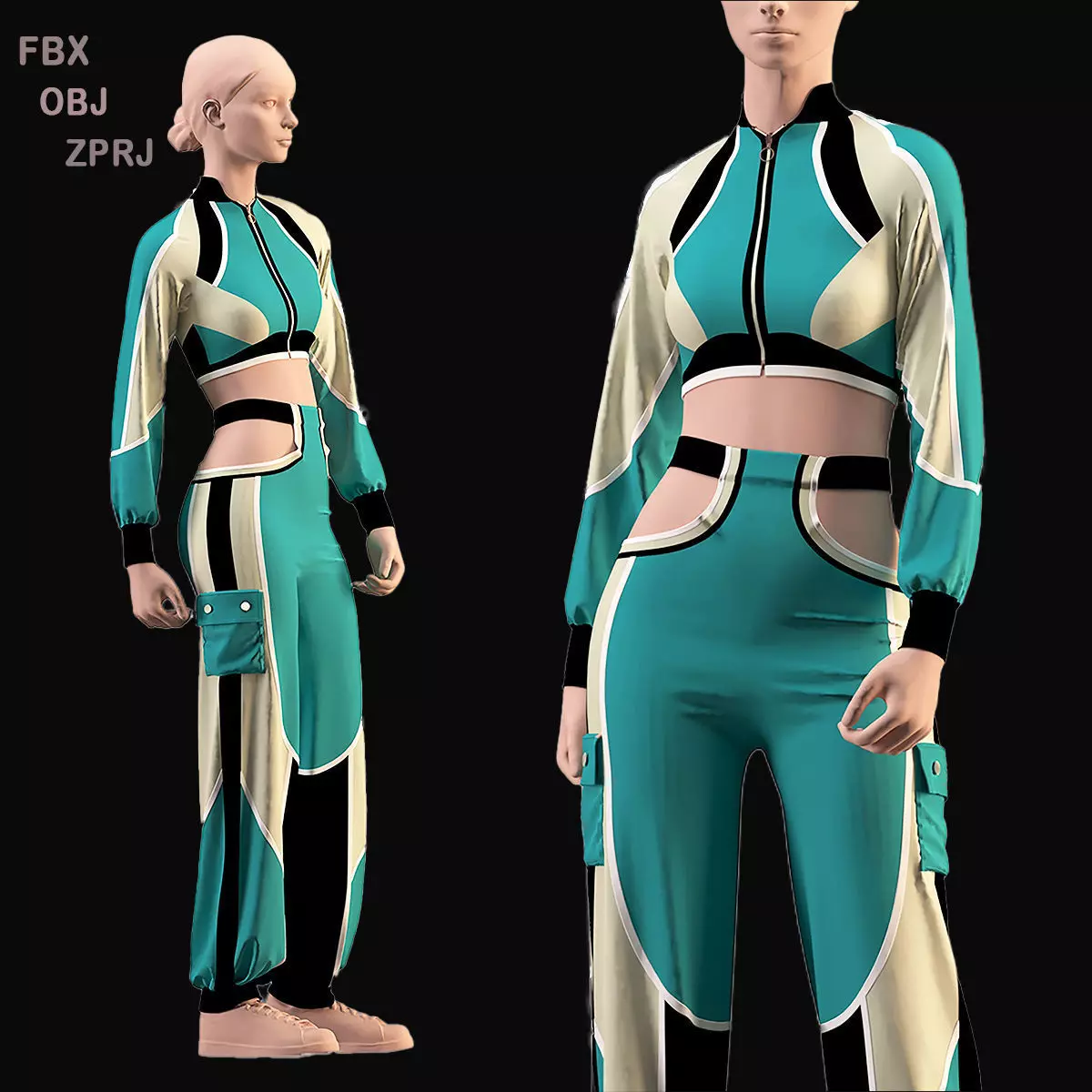 women sportswear- sport clothing 3D model_0