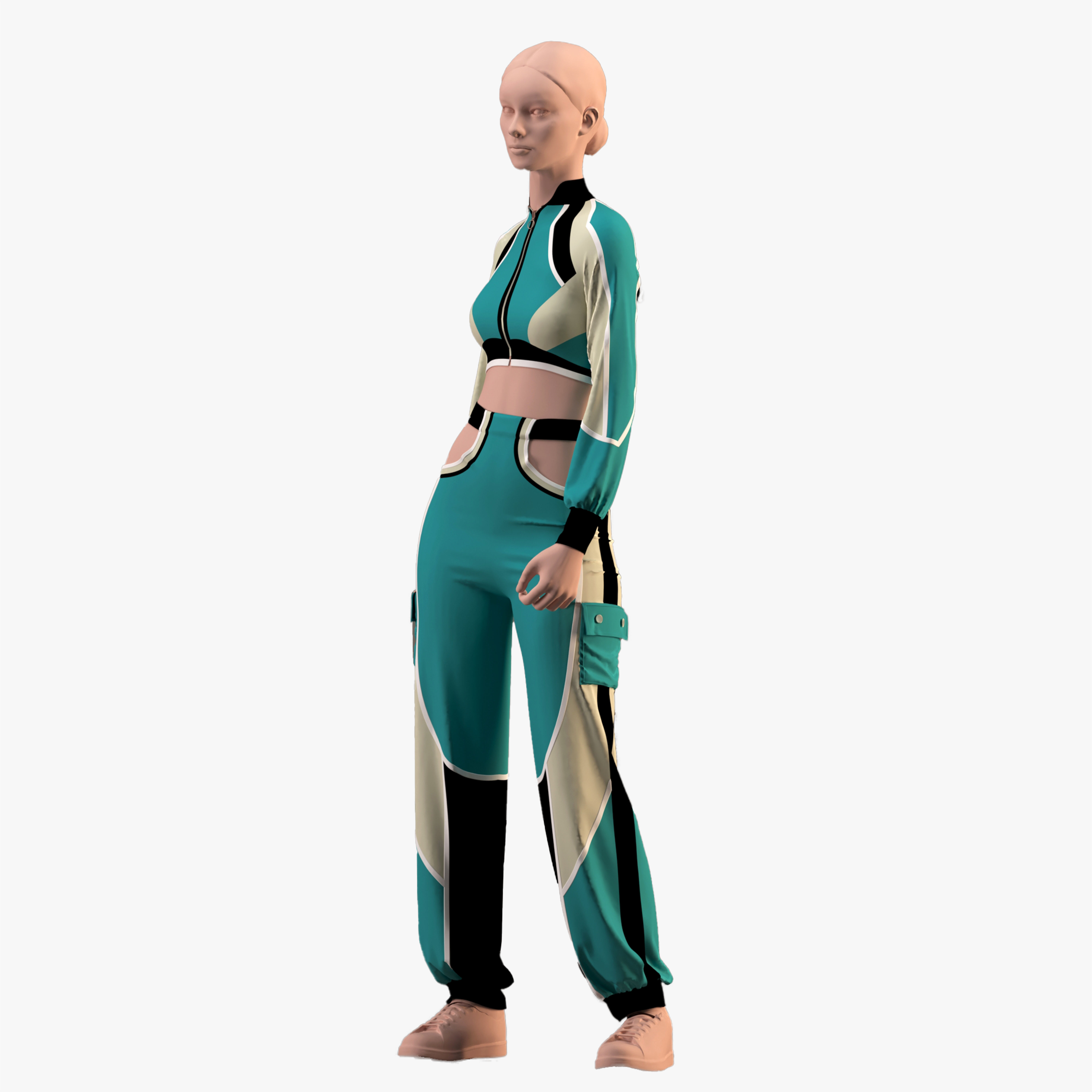 women sportswear- sport clothing 3D model_1