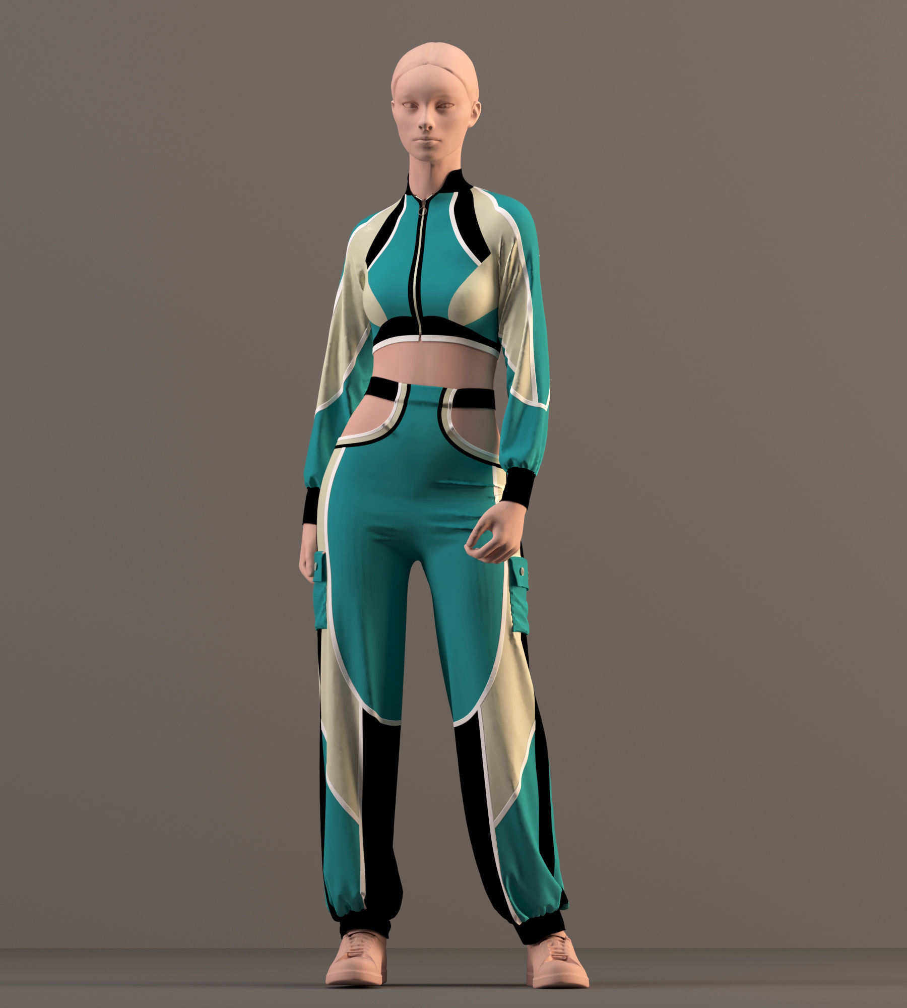 women sportswear- sport clothing 3D model_6
