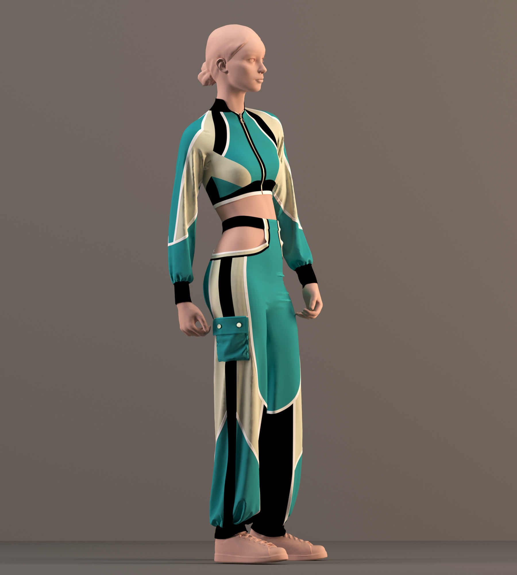 women sportswear- sport clothing 3D model_8
