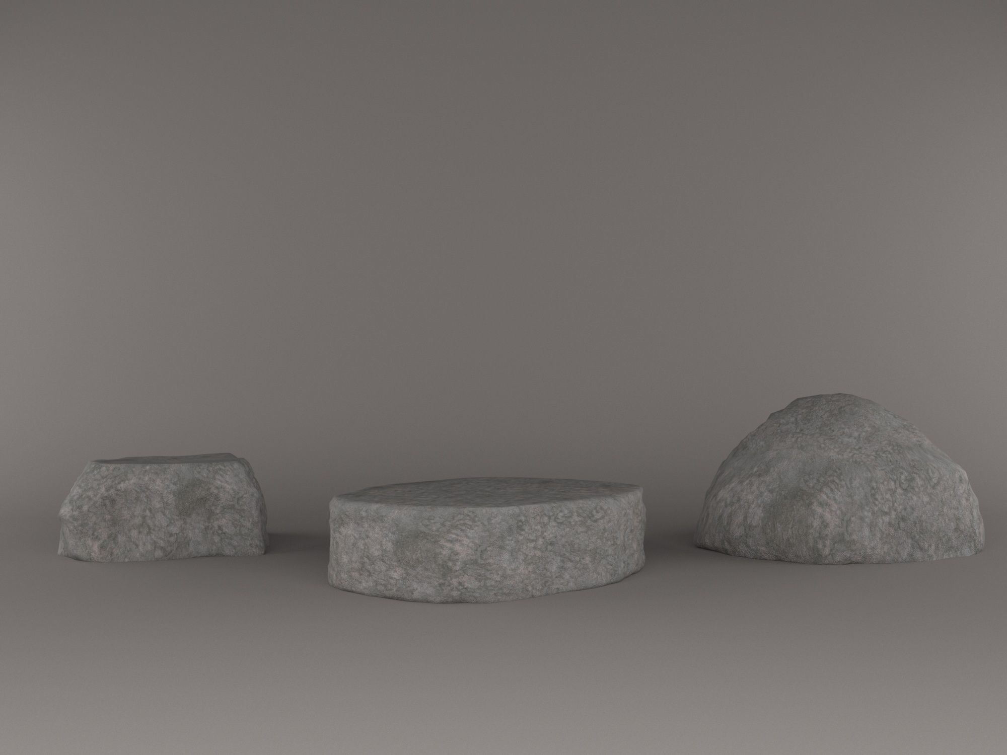 rock 3d model three rocks 3D model_2
